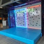 Climbing wall with interactive games