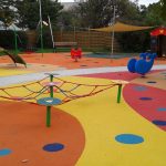 Metal playgorund eyuipment, spring riders, nest swing, sand pit, pour-in-place rubber playground surfacing