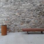 Urban furniture - corten steel METALCO litter bin and bench